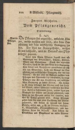 Zweyter Abschnitt. Vom Pflanzenreiche.