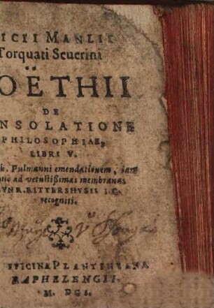 De consolatione Philosophiae : Libri 5