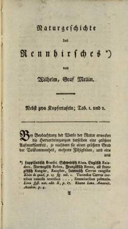 Naturgeschichte des Rennhirsches