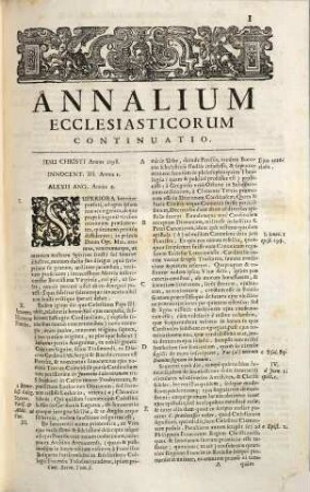 Annalium ecclesiasticorum Eminentiss. Cardinalis Caesaris Baronii continuatio : ab anno MCXCVII. quo is desiit ad finem MDCXLVI., 1