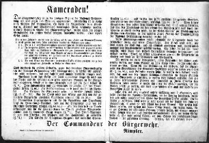 Kameraden! Das Bürgerwehrgesetz ist in der heutigen Sitzung der National-Versammlung mit 233 gegen 116 Stimmen angenommen. (Sammlung Friedlaender)