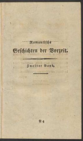 Romantische Geschichten der Vorzeit. Zweiter Band.