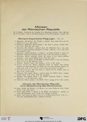 Münzen der Römischen Republik (Nr. 1-366)