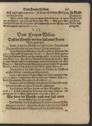 VII. Vom Freyen Willen