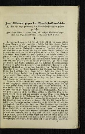 Zwei Stimmen gegen die Choral-Zwischenspiele