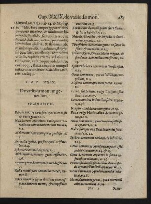 Cap. XXIX. De variis daemonum generibus