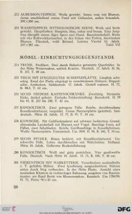 Möbel/Einrichtungsgegenstände (Nr. 274-313)