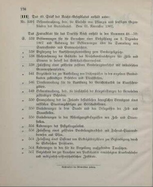 111. Das 49. Stück des Reichs-Gesetzblattes enthält unter: ...