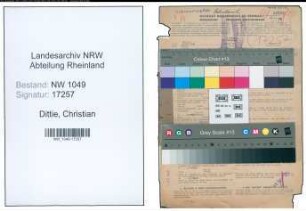 Entnazifizierung Christian Dittie , geb. 27.02.1898 (Lehrer)