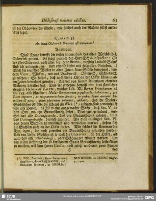 Quaestio 82. An locus Oldewick Brunone est antiquior?