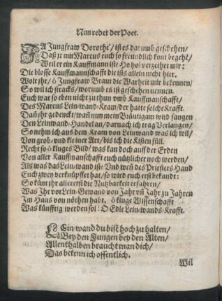 Nun redet der Poet.