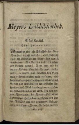 Erstes Kapitel. - Sechstes Kapitel.