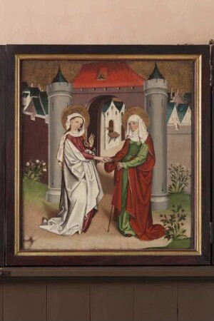 Lauterbacher Marienaltar — Zweite Schauseite - Marienleben — Rechter innerer Flügel - Heimsuchung