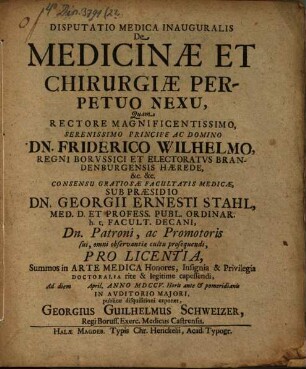 Disp. med. inaug. de medicinae et chirurgiae perpetuo nexu