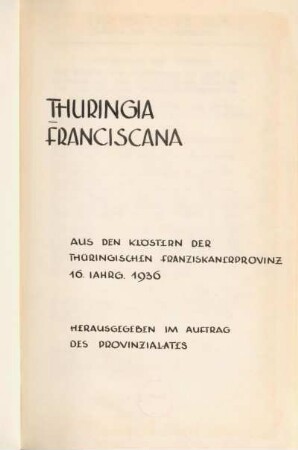 16: Thuringia Franciscana