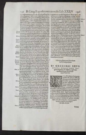 B. Gregorii Expositionis Moralis Liber Trigesimusquintus, & ultimus ...