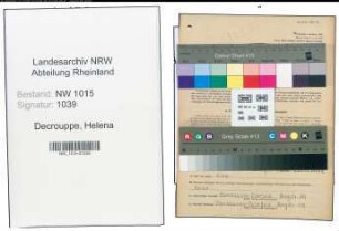 Entnazifizierung Helena Decrouppe , geb. 08.01.1901 ()