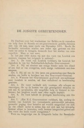 De jongste gebeurtenissen