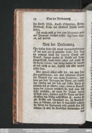 Von der Verdauung.