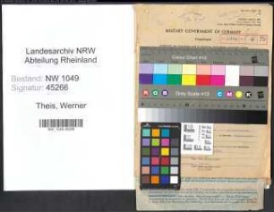 Entnazifizierung Werner Theis , geb. 07.04.1905 (Beamter)