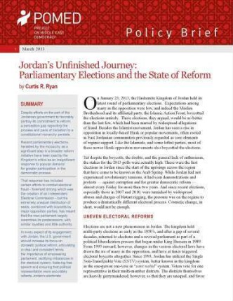 Jordan’s unfinished journey : parliamentary elections and the state of reform