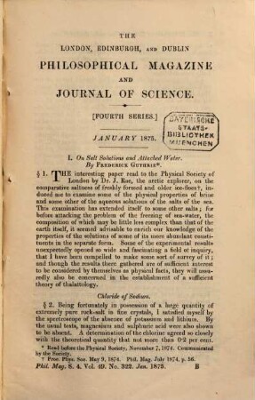The London, Edinburgh, and Dublin philosophical magazine and journal of science. 49. 1875