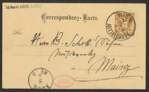 Brief an B. Schott's Söhne : 07.05.1886