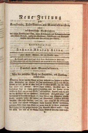 42tes Stück. Weimar, den 18. October 1800.