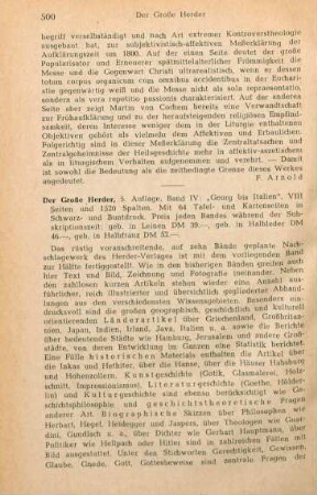 500-501 [Rezension] Georg bis Italien