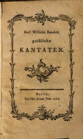 Karl Wilhelm Ramlers geistliche Kantaten