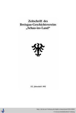 112: Schau-ins-Land: Jahresheft des Breisgau-Geschichtsvereins Schauinsland