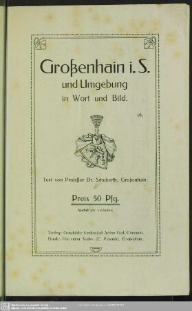 Großenhain i. S. und Umgebung in Wort und Bild