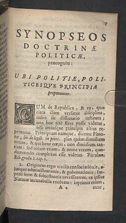 Synopseos doctrinae politicae praecognita