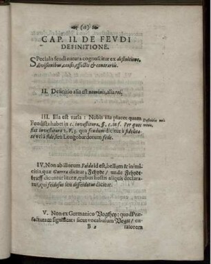 Cap. II. De Feudi Definitione
