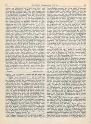 79-81 [Rezension] Schlier, Heinrich, Christus und die Kirche im Epheserbrief