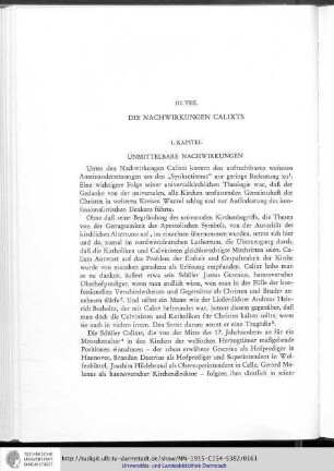 1. Kapitel: Unmittelbare Nachwirkungen
