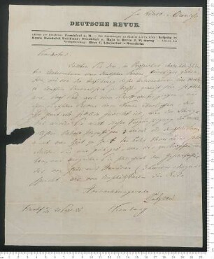 Brief von Karl Gutzkow und Ludolf Wienbarg an Adelbert von Chamisso