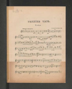 Premier Trio. Violon.