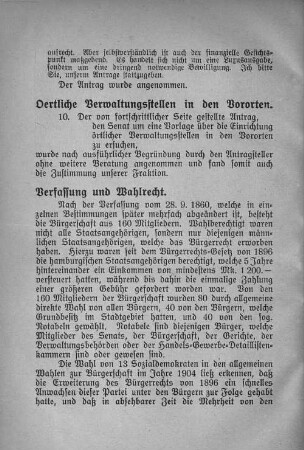 Oertliche Verwaltungsstellen in den Vororten.