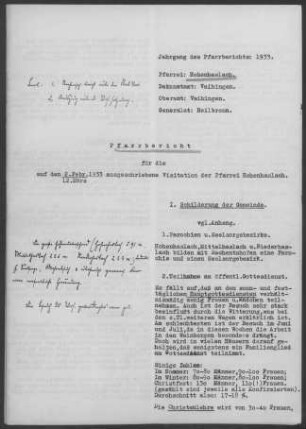 Hohenhaslach: Pfarrbericht 1933