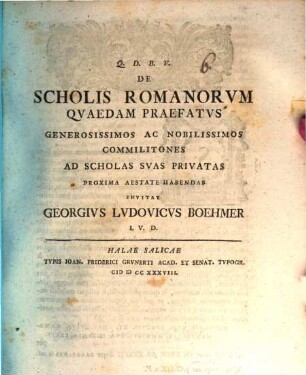 De scholis Romanorum