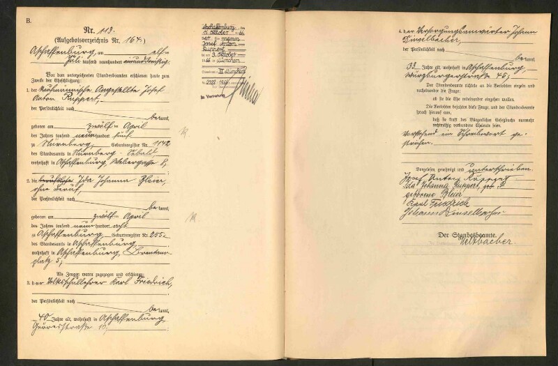 Standesamtsbuch der Stadt Aschaffenburg: Eheschließungen 252/1930 - 130/1931