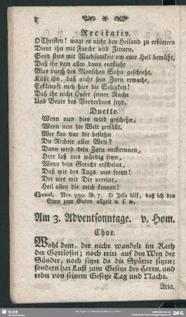 Am 3. Adventsonntage