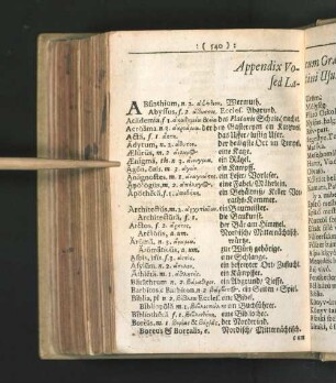 Appendix Vocum Graecarum, sed Latini Usus.