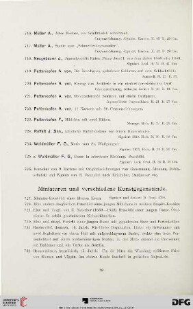 Miniaturen und verschiedene Kunstgegenstände (Nr. 727-743)