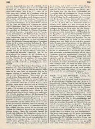 360-361 [Rezension] Kösters, Ludwig, Unser Christusglaube