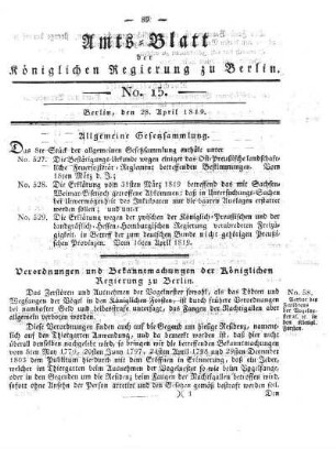No. 15, 28. April 1819