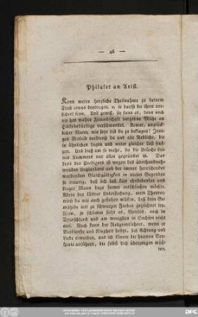 Philalet an Arist.