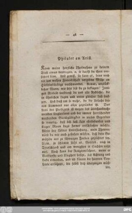 Philalet an Arist.