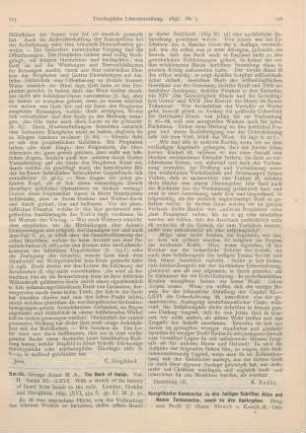 125-126 [Rezension] Smith, George Adam, The Book of Isaiah. Vol. II